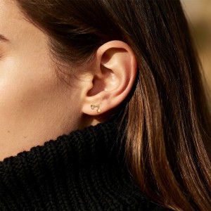 925 Sterling Silver Celestial Star Charm Drop Stud 40200642