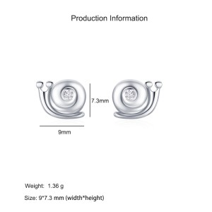 925 Sterling Silver Mini Snail Stud Earring 40200651 925 Sterling Silver Mini Snail Stud Earring 40200651