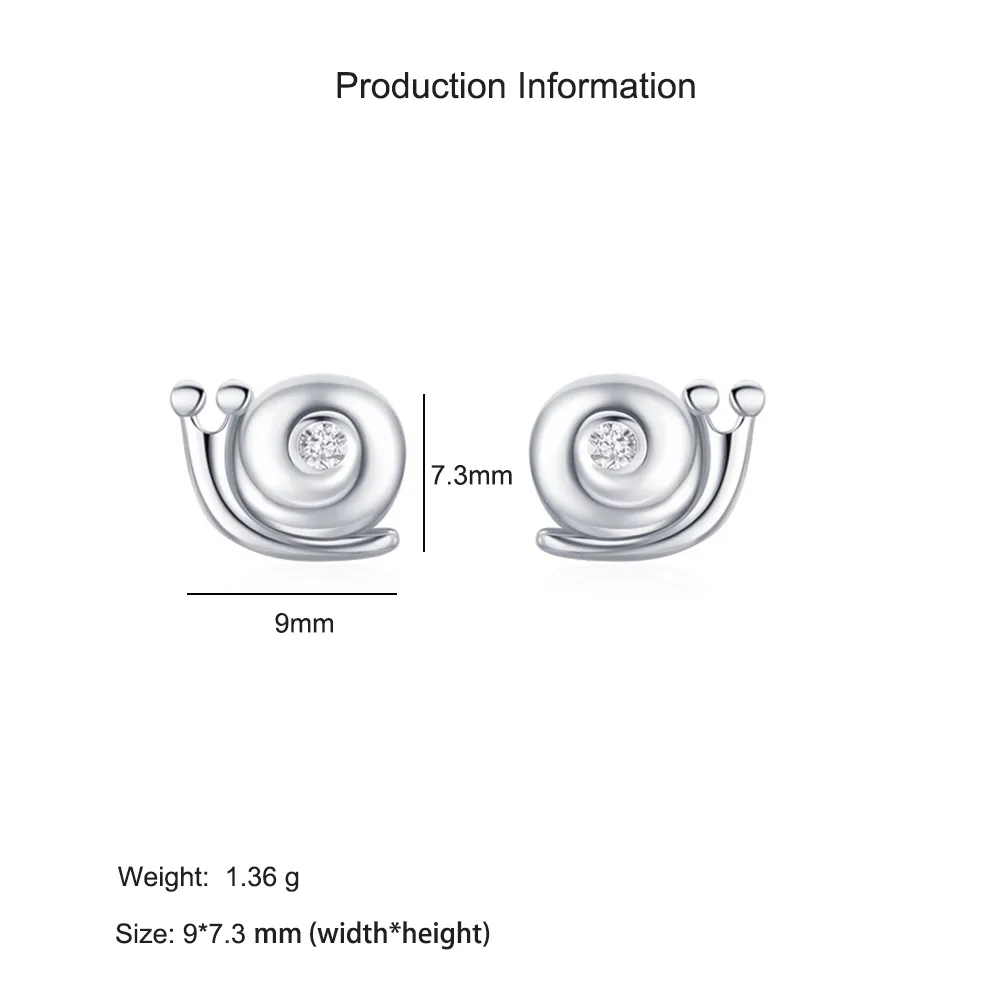 925 Sterling Silver Mini Snail Stud Earring 40200651 - image2