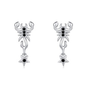 925 Sterling Silver Punk Black Zircon Gothic Scorpion Earring 40200652 925 Sterling Silver Punk Black Zircon Gothic Scorpion Earring 40200652