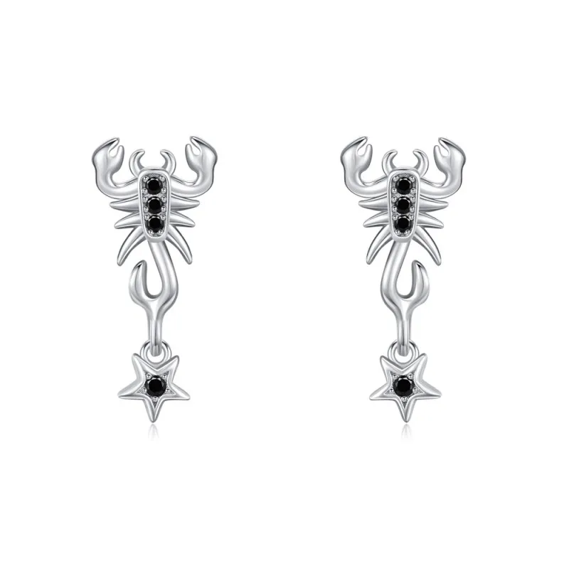 925 Sterling Silver Punk Black Zircon Gothic Scorpion Earring 40200652 925 Sterling Silver Punk Black Zircon Gothic Scorpion Earring 40200652