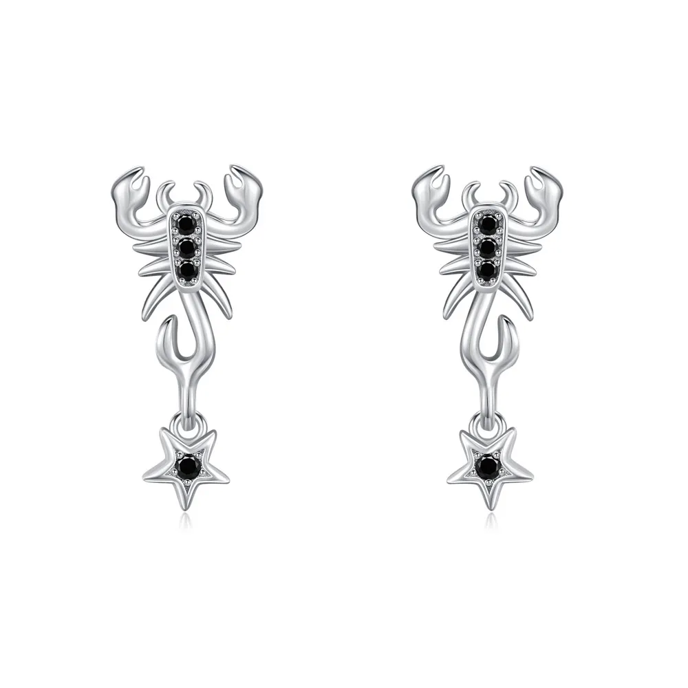 925 Sterling Silver Punk Black Zircon Gothic Scorpion Earring 40200652 925 Sterling Silver Punk Black Zircon Gothic Scorpion Earring 40200652