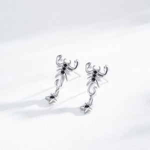 925 Sterling Silver Punk Black Zircon Gothic Scorpion Earring 40200652 925 Sterling Silver Punk Black Zircon Gothic Scorpion Earring 40200652