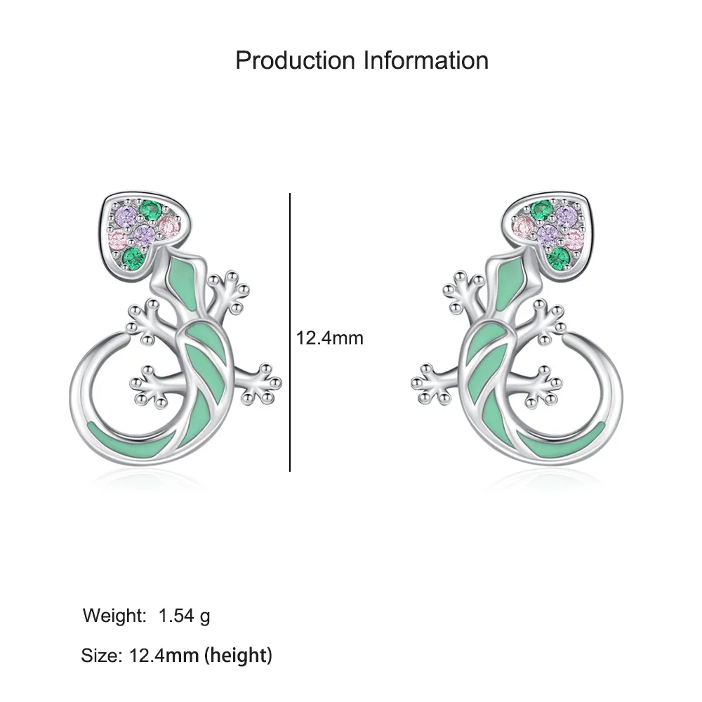 925 Sterling Silver Enamel Lizard Stud Earring 40200653 - image2