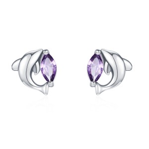 925 Sterling Silver Dolphin Stud Earring 40200655 925 Sterling Silver Dolphin Stud Earring 40200655