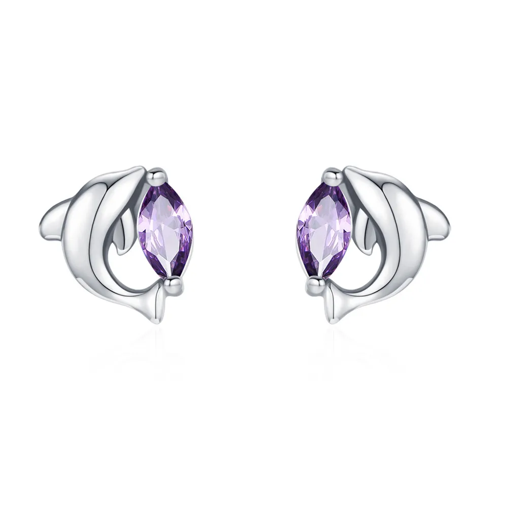 925 Sterling Silver Dolphin Stud Earring 40200655 925 Sterling Silver Dolphin Stud Earring 40200655