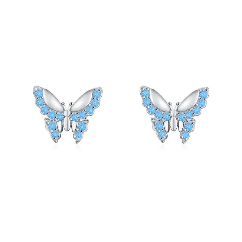925 Sterling Silver Blue Zircon Butterfly Earring 40200659 925 Sterling Silver Blue Zircon Butterfly Earring 40200659