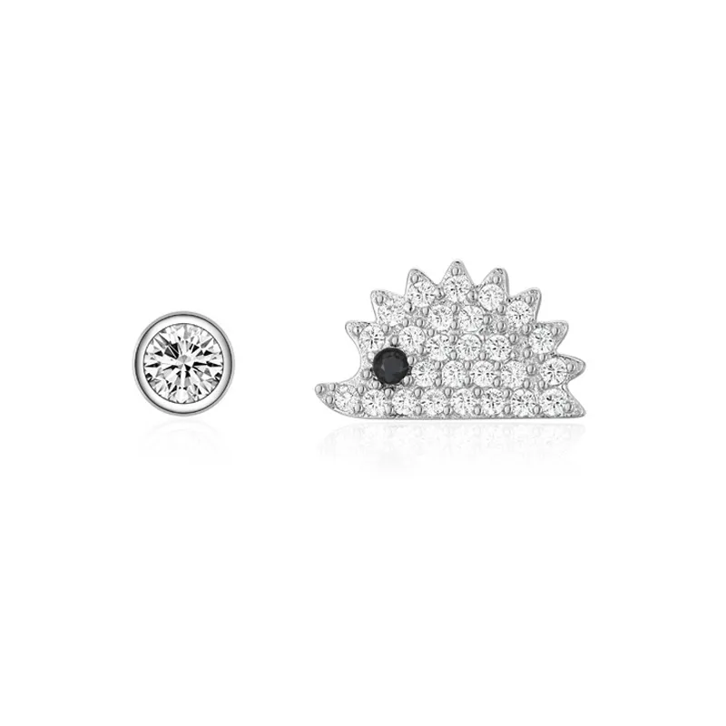 925 Sterling Silver Hedgehog Zircon Stud Earring 40200664