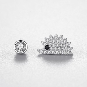 925 Sterling Silver Hedgehog Zircon Stud Earring 40200664 925 Sterling Silver Hedgehog Zircon Stud Earring 40200664