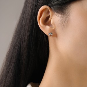 925 Sterling Silver Rainbow Paw Print Zircon Stud Earring 40200665 925 Sterling Silver Rainbow Paw Print Zircon Stud Earring 40200665