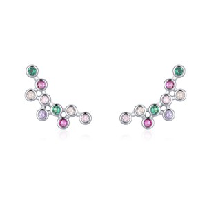 925 Sterling Silver Rainbow Zircon Bubble Stud Earring 40200666 925 Sterling Silver Rainbow Zircon Bubble Stud Earring 40200666