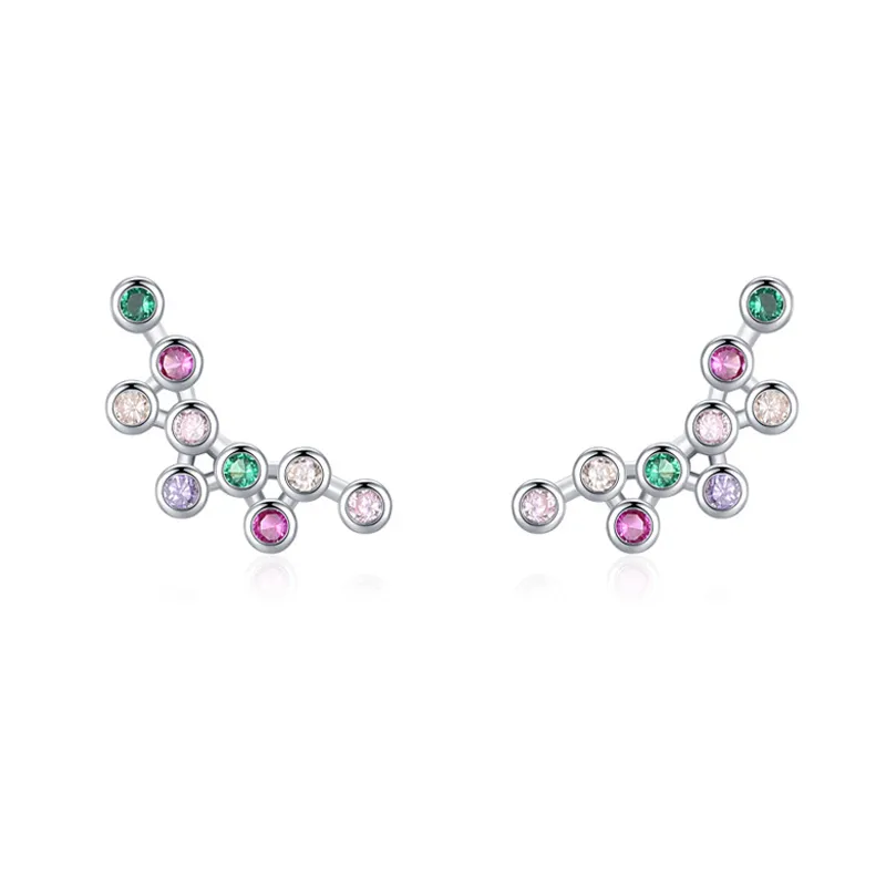 925 Sterling Silver Rainbow Zircon Bubble Stud Earring 40200666 925 Sterling Silver Rainbow Zircon Bubble Stud Earring 40200666