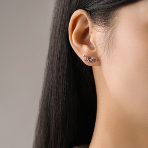 925 Sterling Silver Rainbow Zircon Bubble Stud Earring 40200666 925 Sterling Silver Rainbow Zircon Bubble Stud Earring 40200666