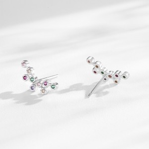925 Sterling Silver Rainbow Zircon Bubble Stud Earring 40200666 925 Sterling Silver Rainbow Zircon Bubble Stud Earring 40200666