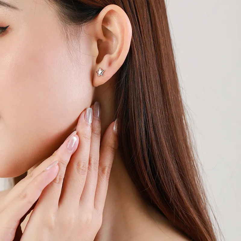 925 Sterling Silver Mini Star CZ Stud Earring 40200670 - image1