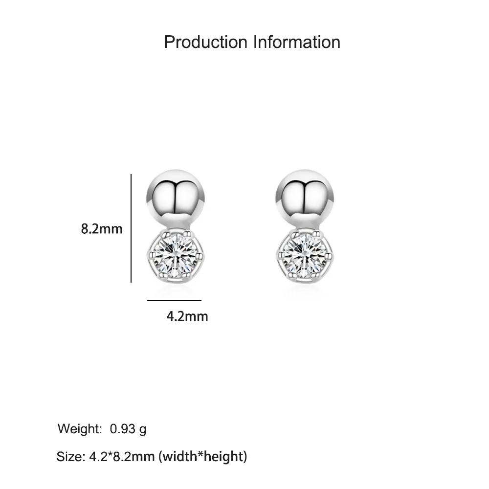 925 Sterling Silver Bubble CZ Stud Earring 40200674 - image2