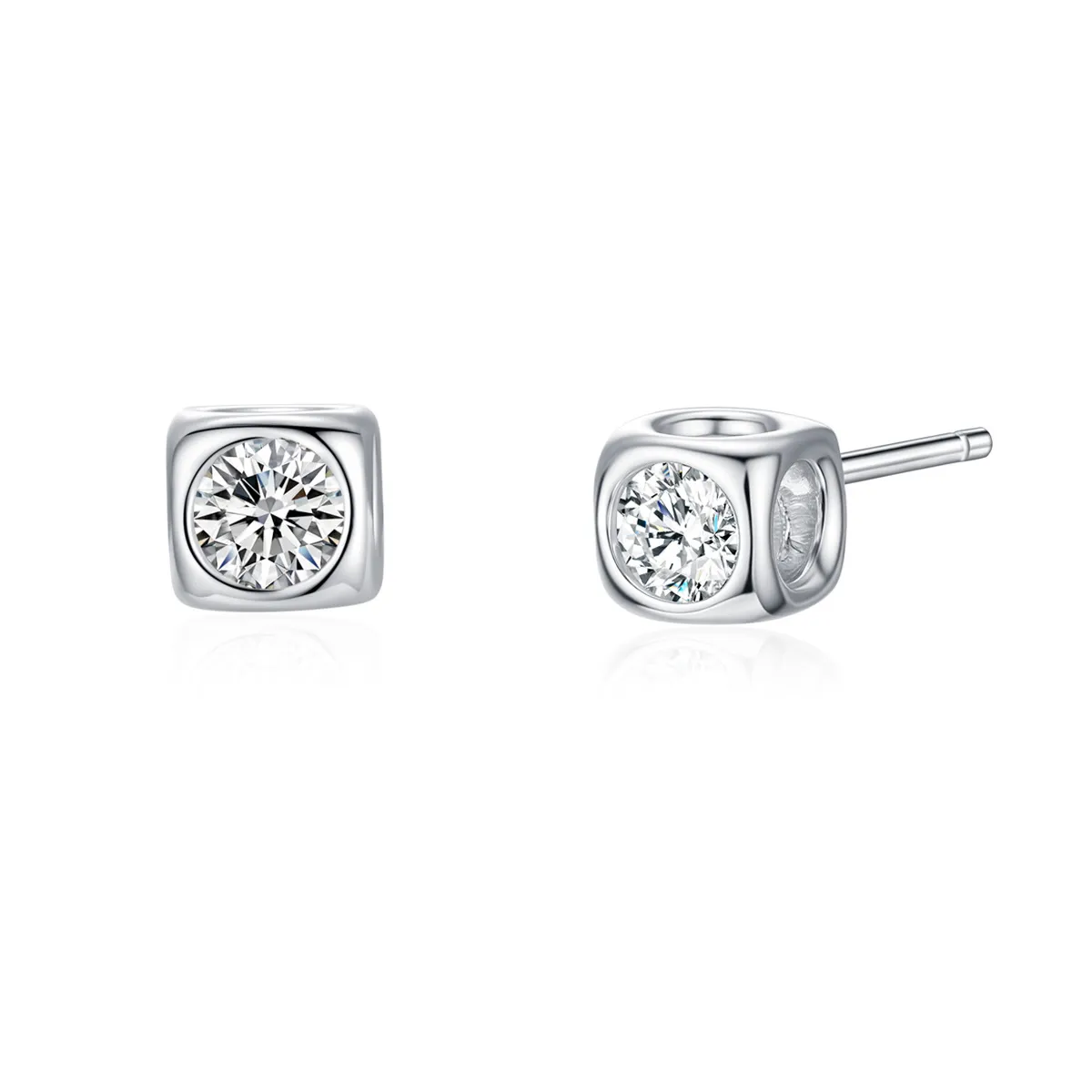 925 Sterling Silver Square CZ Stud Earring 40200675 925 Sterling Silver Square CZ Stud Earring 40200675