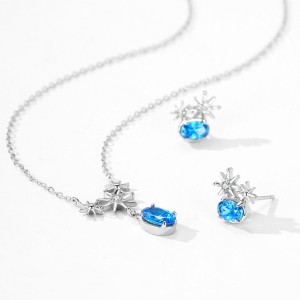 925 Sterling Silver Blue CZ Starburst Stud Earring 40200676 925 Sterling Silver Blue CZ Starburst Stud Earring 40200676