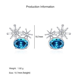 925 Sterling Silver Blue CZ Starburst Stud Earring 40200676 925 Sterling Silver Blue CZ Starburst Stud Earring 40200676