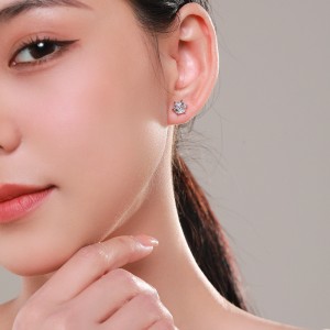 925 Sterling Silver Hexagon CZ Stud Earring 40200678 925 Sterling Silver Hexagon CZ Stud Earring 40200678