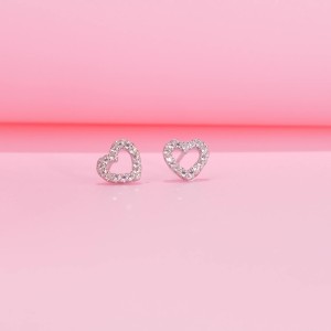 925 Sterling Silver Sweety Heart CZ Stud Earring 40200680 925 Sterling Silver Sweety Heart CZ Stud Earring 40200680