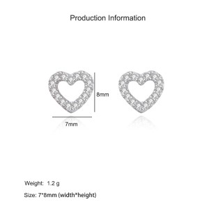 925 Sterling Silver Sweety Heart CZ Stud Earring 40200680 925 Sterling Silver Sweety Heart CZ Stud Earring 40200680