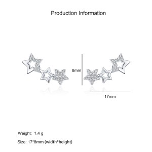 925 Sterling Silver Star CZ Stud Earring 40200682 925 Sterling Silver Star CZ Stud Earring 40200682