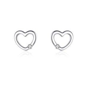 Wholesale 925 Sterling Silver Minimalist Heart CZ Stud Earring 40200685 Wholesale 925 Sterling Silver Minimalist Heart CZ Stud Earring 40200685