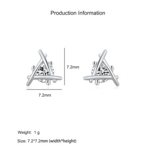 925 Sterling Silver Geometric Line Zircon Stud Earring 40200686 925 Sterling Silver Geometric Line Zircon Stud Earring 40200686