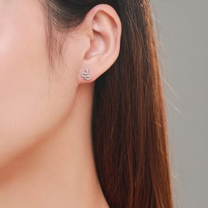 925 Sterling Silver Zircon Snake Stud Earring 40200687 925 Sterling Silver Zircon Snake Stud Earring 40200687
