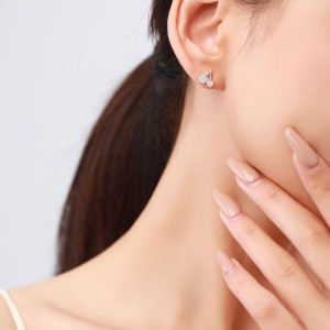 925 Sterling Silver Cherry Zircon Stud Earring 40200688 925 Sterling Silver Cherry Zircon Stud Earring 40200688