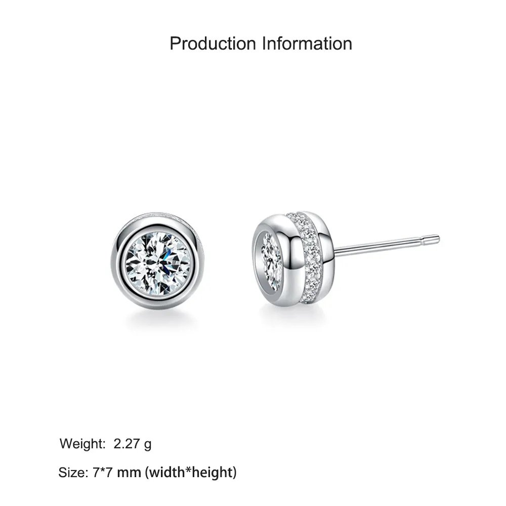 925 Sterling Silver Bubble CZ Stud Earring 40200689 - image2