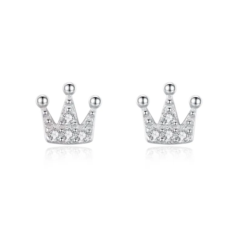 925 Sterling Silver Royal Crown CZ Stud Earring 40200690 925 Sterling Silver Royal Crown CZ Stud Earring 40200690