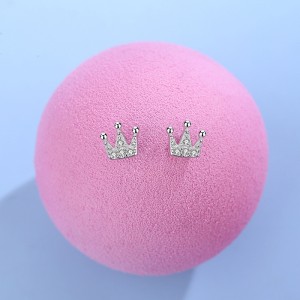 925 Sterling Silver Royal Crown CZ Stud Earring 40200690 925 Sterling Silver Royal Crown CZ Stud Earring 40200690