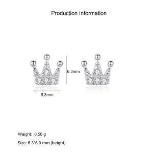 925 Sterling Silver Royal Crown CZ Stud Earring 40200690 925 Sterling Silver Royal Crown CZ Stud Earring 40200690