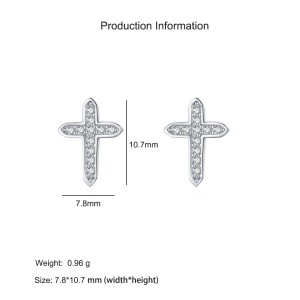 925 Sterling Silver Cross CZ Stud Earring 40200691 925 Sterling Silver Cross CZ Stud Earring 40200691