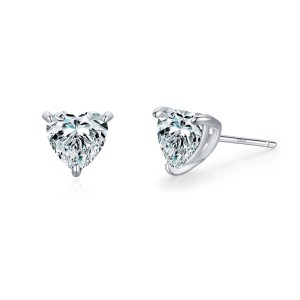 25 Sterling Silver Romantic Heart CZ Stud Earring 40200692 25 Sterling Silver Romantic Heart CZ Stud Earring 40200692