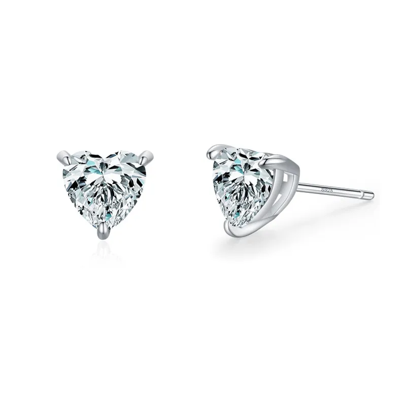 25 Sterling Silver Romantic Heart CZ Stud Earring 40200692 25 Sterling Silver Romantic Heart CZ Stud Earring 40200692