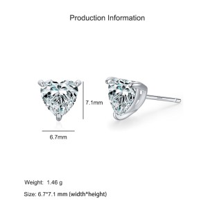 25 Sterling Silver Romantic Heart CZ Stud Earring 40200692 25 Sterling Silver Romantic Heart CZ Stud Earring 40200692