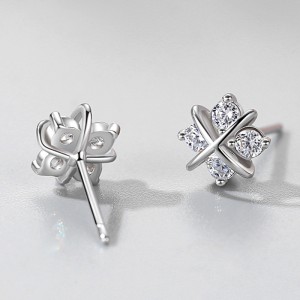 925 Sterling Silver Cross Zircon Stud Earring 40200693 925 Sterling Silver Cross Zircon Stud Earring 40200693