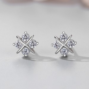 925 Sterling Silver Cross Zircon Stud Earring 40200693 925 Sterling Silver Cross Zircon Stud Earring 40200693