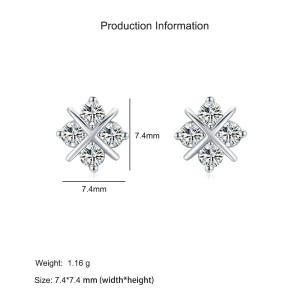 925 Sterling Silver Cross Zircon Stud Earring 40200693 925 Sterling Silver Cross Zircon Stud Earring 40200693