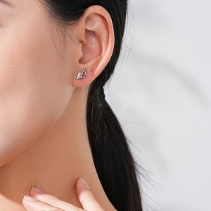 925 Sterling Silver Angel Wing Micro-Pave Zircon Stud Earring 40200695 925 Sterling Silver Angel Wing Micro-Pave Zircon Stud Earring 40200695