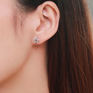 925 Sterling Silver Star Micro-Pave Zircon Stud Earring 40200696 925 Sterling Silver Star Micro-Pave Zircon Stud Earring 40200696