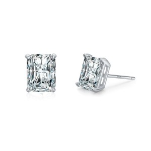 925 Sterling Silver Rectangular Zircon Stud Earring 40200704