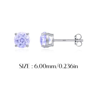 925 Sterling Silver Lavender Fireworks Cut Stud Earrings 40200746 925 Sterling Silver Lavender Fireworks Cut Stud Earrings 40200746
