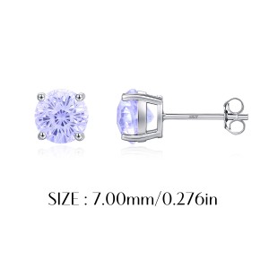 925 Sterling Silver Lavender Fireworks Cut Stud Earrings 40200746 925 Sterling Silver Lavender Fireworks Cut Stud Earrings 40200746