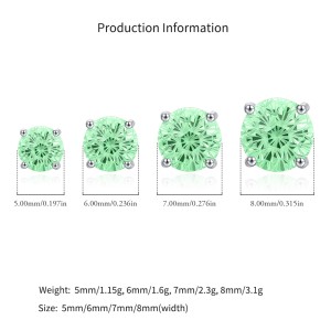 925 Sterling Silver Paraiba Color Fireworks Cut Stud Earrings 40200748