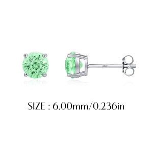 925 Sterling Silver Paraiba Color Fireworks Cut Stud Earrings 40200748