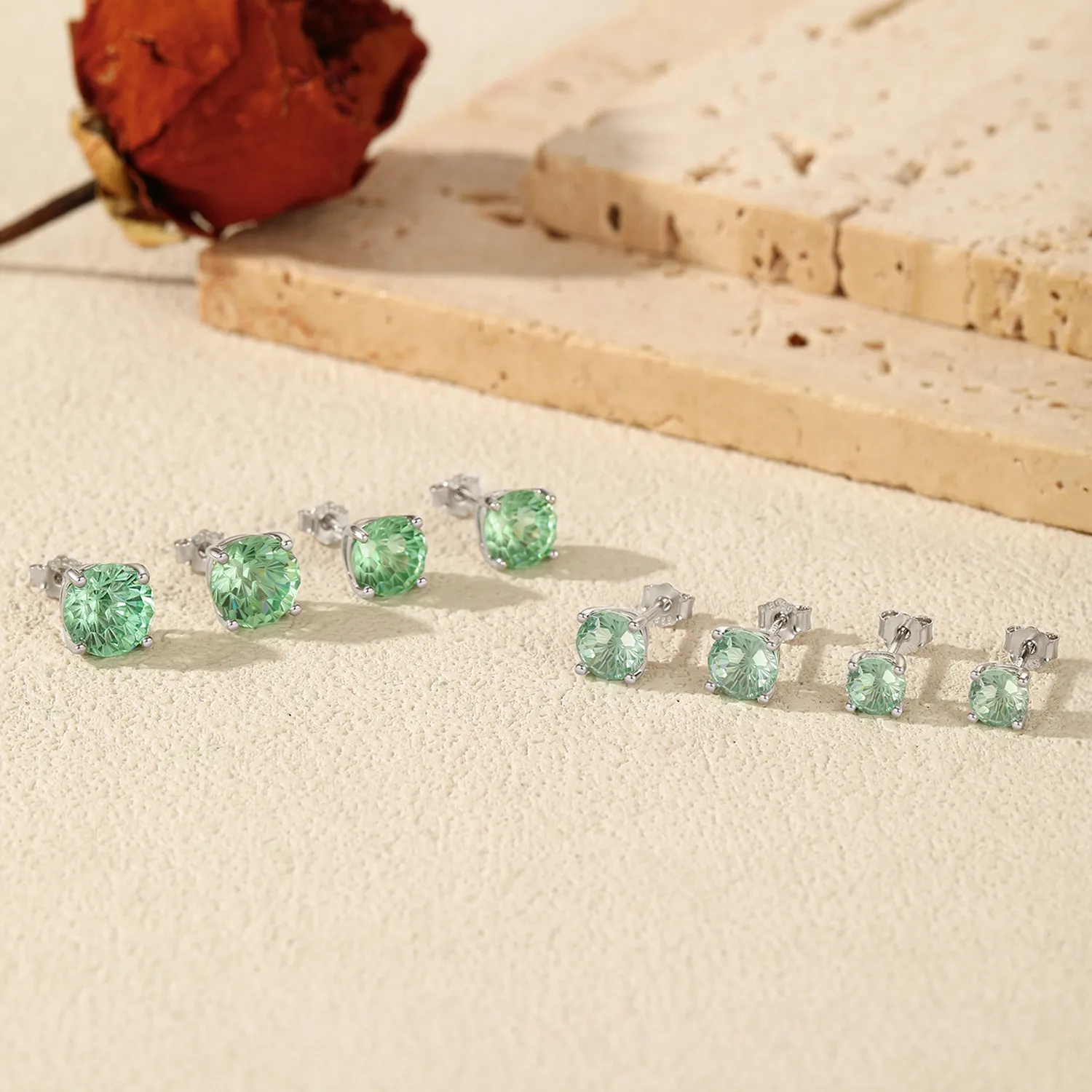 925 Sterling Silver Paraiba Color Fireworks Cut Stud Earrings 40200748 - image3